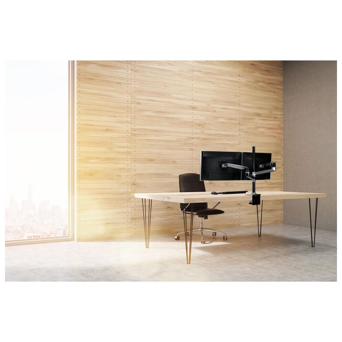Ergotron 45-549-026 LX Series Braccio per Due Monitor Regolabile Altezza 0-330 mm Inclinazione 5-75° Rotazione 360° colore Alluminio