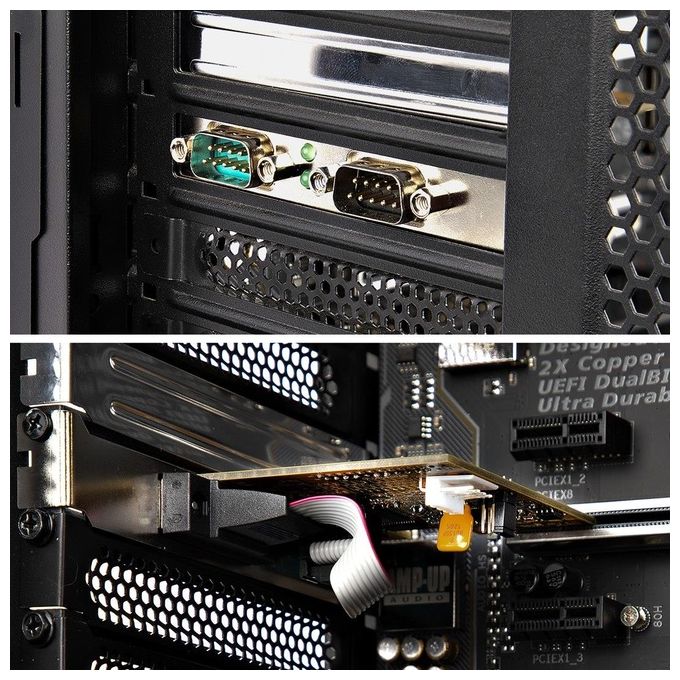 StarTech 21050-PC-SERIAL-LP Scheda seriale PCI Express a 2 porte RS232 DB9 con UART 16C1050 FIFO 256 byte Baud Rate 921,6 Kbps PCIe 2.0 x1 compatibile Windows e Linux colore Giallo