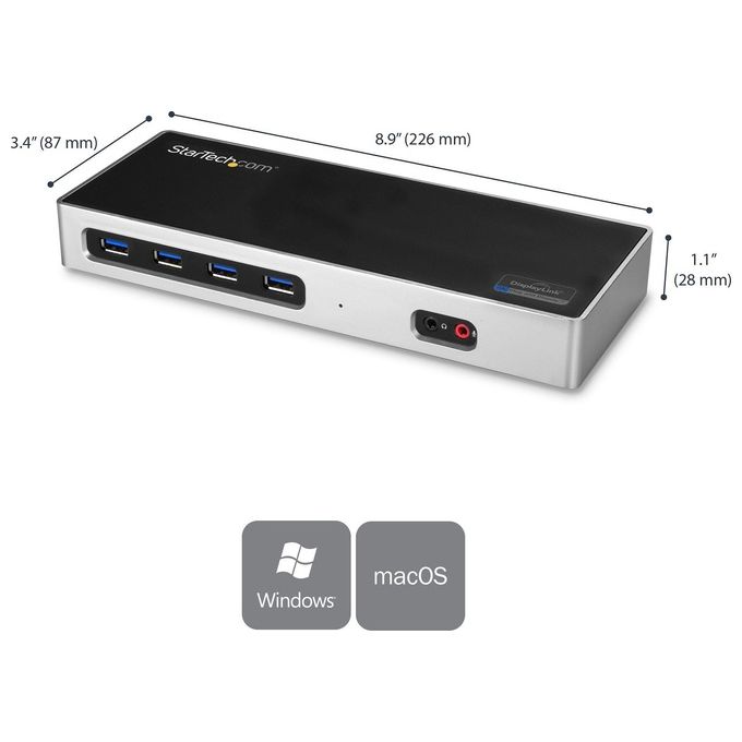 Startech Docking Station Usb-C per Portatili con 2 Porte Dp o Hdmi