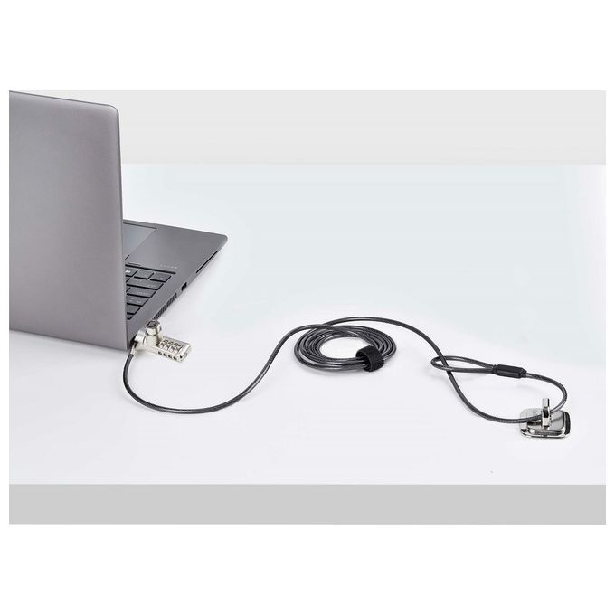 StarTech.com DUALKA10-LAPTOP-LOCK Cavo di Sicurezza per Notebook a Duplice Accesso 2 m con Chiave Identica e Combinazione a 4 Cifre Resettabile Colore Nero