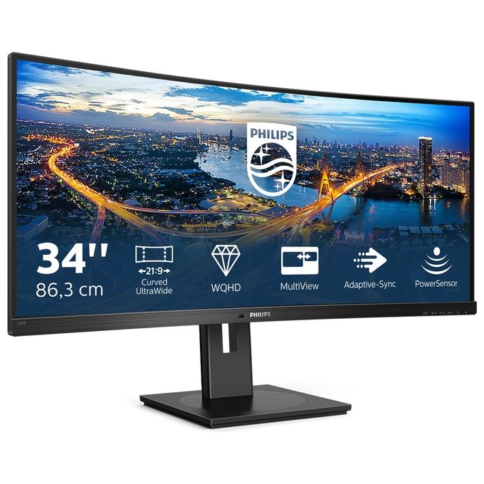Philips 345B1C-00 B Line Monitor Curvo 34'' WQHD 3440x1440 VA 100Hz 4ms USB Hub Altoparlanti colore Nero