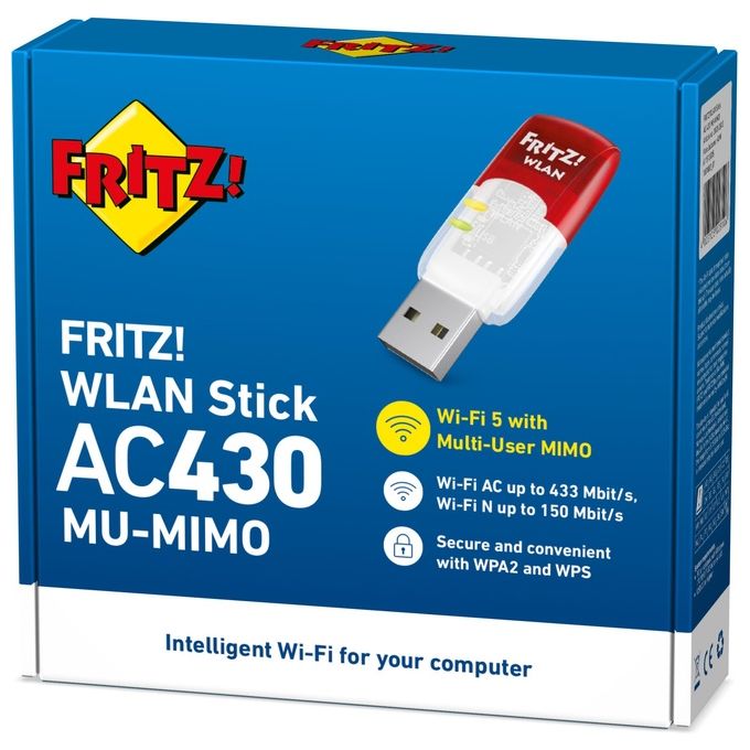 Fritz! Wlan Usb Stick AC 430 Mu-mimo Adattatore wireless USB