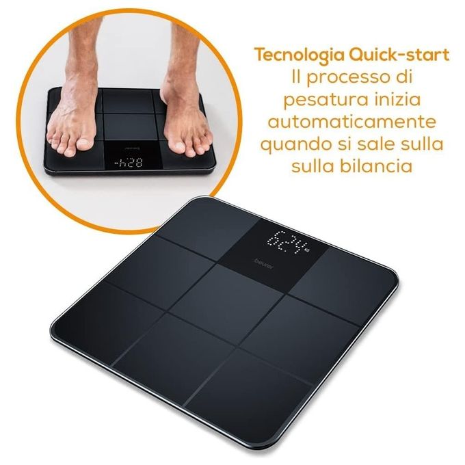Beurer GS 235 Bilancia in Vetro con Superficie Antiscivolo e Magic Display
