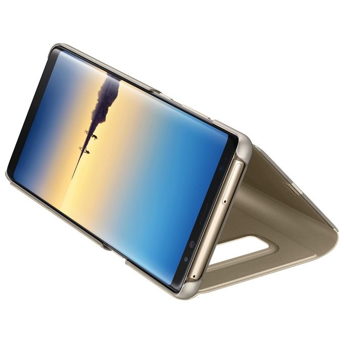 Samsung Mobile Clear View Standing Cover Custodia Compatibile con Samsung Galaxy Note 8, Oro