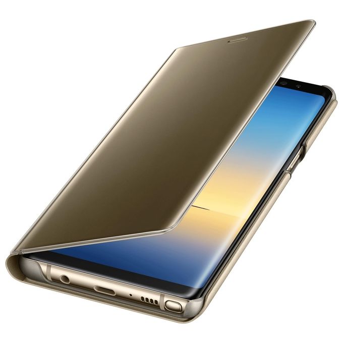 Samsung Mobile Clear View Standing Cover Custodia Compatibile con Samsung Galaxy Note 8, Oro
