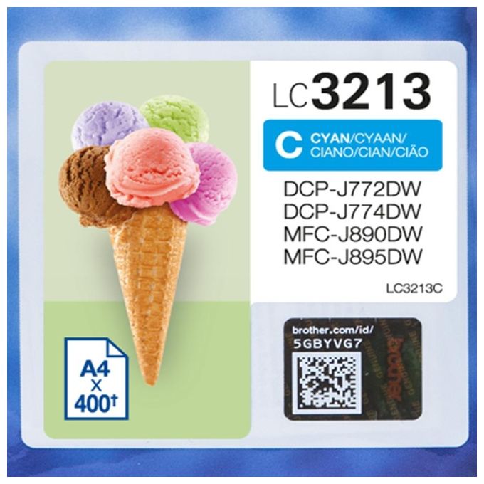 Brother Cartuccia Ink-Jet Ciano 400 Pagine per MFC-J491DW-DCP-J572DW