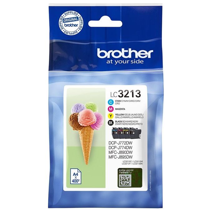 Brother LC3213VAL Cartuccia d'inchiostro originale 4 colori 400 pagine colore Nero Ciano Magenta Giallo