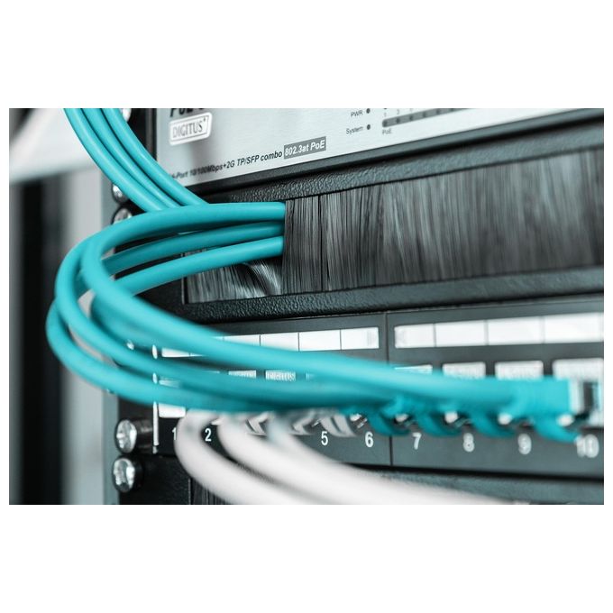 Digitus pannello di chiusura armadio rack con foro entrata cavi protetto da spazzola colore nero 1u