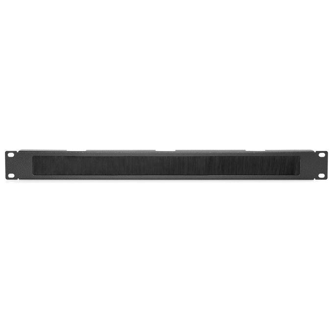 Digitus pannello di chiusura armadio rack con foro entrata cavi protetto da spazzola colore nero 1u