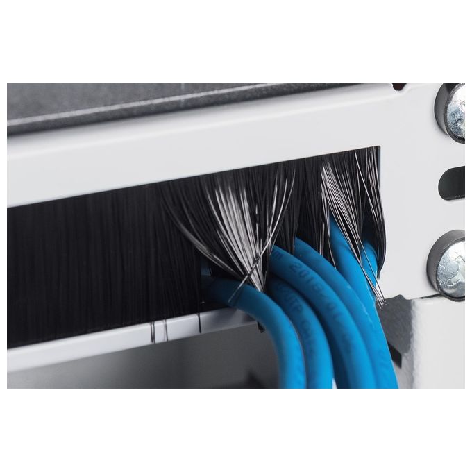 Digitus DN97660 Pannello di Chiusura con Spazzola Cavi Armadio Rack 19'' 1U colore Grigio