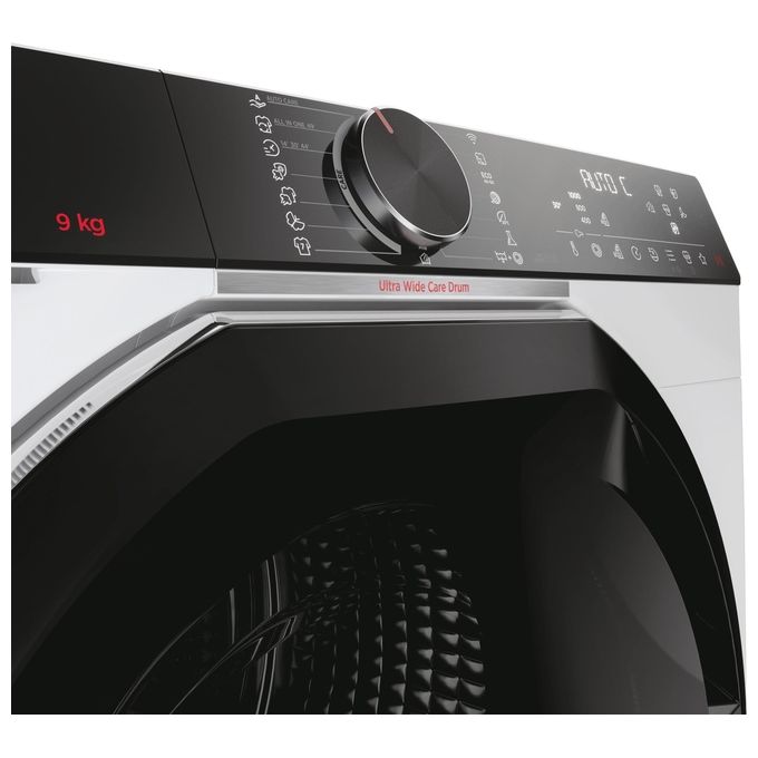 Hoover H-WASH 700 H7W449AMBC-S Lavatrice a carica frontale 9 Kg classe A 1400 giri cestello Ultra Wide care Eco doser programa Auto Care controllo remoto Bianco 60x51x85