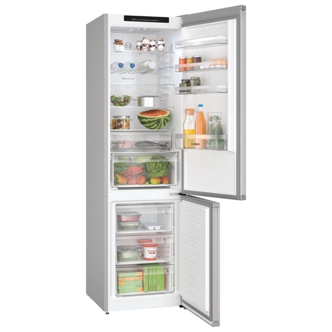 Bosch KGN392LCF Serie 4 Frigorifero Combinato 363 L 203 cm Classe C 35 dB NoFrost VitaFresh Inverter (203x60x66.5 cm) colore Inox