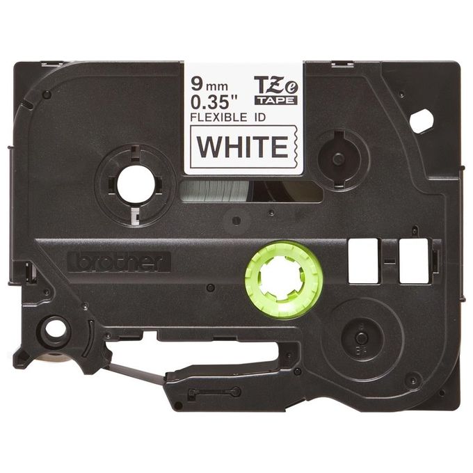 Brother Nastro Tz 9mm Nero Bianco Flessibile