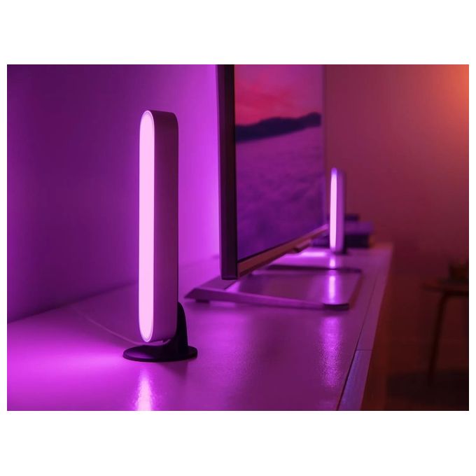 Philips Hue Play Lampada Led Connessa Unita' Base con Alimentatore 2 Pezzi Bianco con Hue Bridge Controllo del Sistema