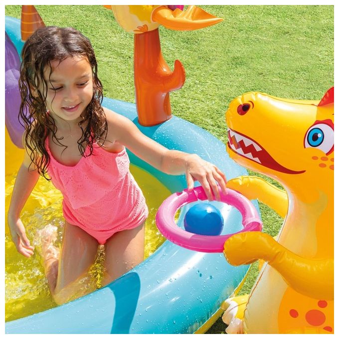 Intex 57135 Playcenter Dinosauri 333x229x112cm Giallo-Azzurro-Fucsia