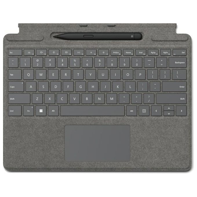 Microsoft 8X6-00223 Surface Pro Signature Keyboard Tastiera con Slim Pen 2 Touchpad Alcantara Microsoft Cover port colore Platino