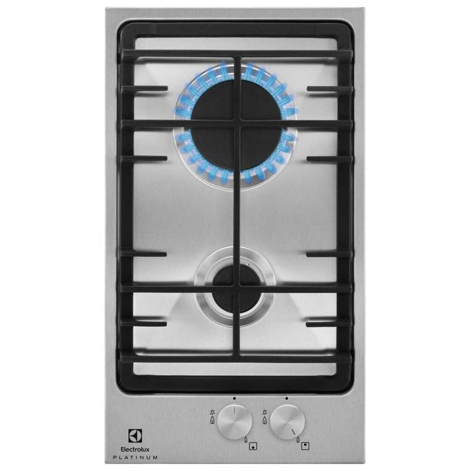 Electrolux EGG3322NVX Serie 300 Piano cottura Gas 29 cm 2 Fuochi Griglie in Ghisa Sicurgas colore Acciaio Inossidabile