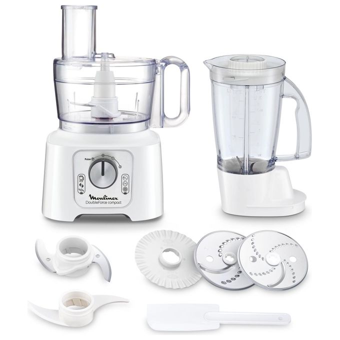 Moulinex FP544110 DoubleForce Compact Robot da Cucina 6 Velocita' 800W Bianco