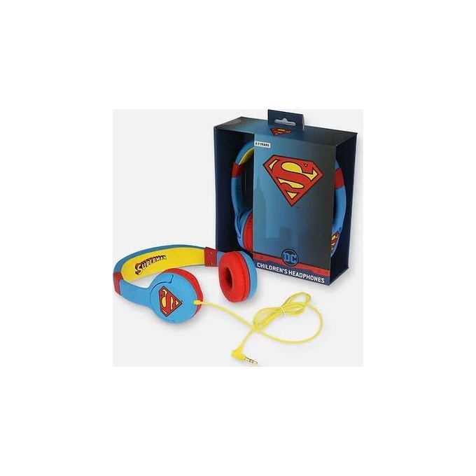 OTL Technologies Superman Man of Steel Cuffie Junior con Funzione Limitativa del Volume a 85Db per Bambini di Eta' 3-7 Anni