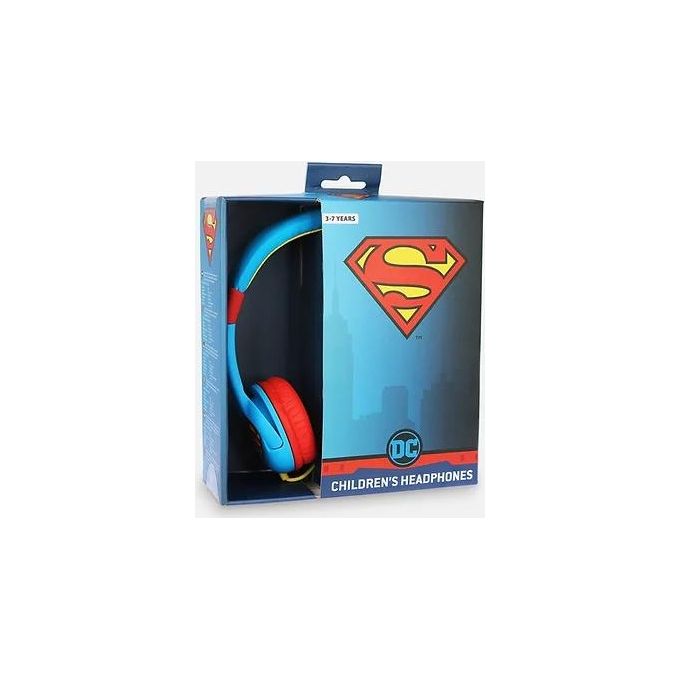 OTL Technologies Superman Man of Steel Cuffie Junior con Funzione Limitativa del Volume a 85Db per Bambini di Eta' 3-7 Anni