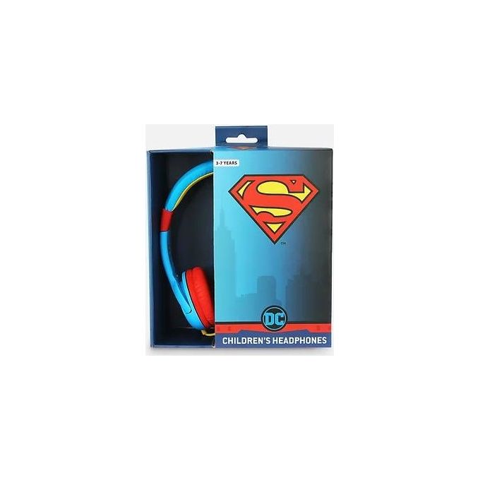 OTL Technologies Superman Man of Steel Cuffie Junior con Funzione Limitativa del Volume a 85Db per Bambini di Eta' 3-7 Anni