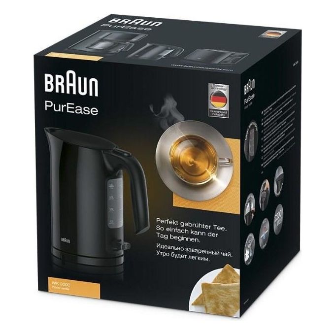 Braun WK 3000 BK Bollitore Elettrico 1Lt 2200W Nero