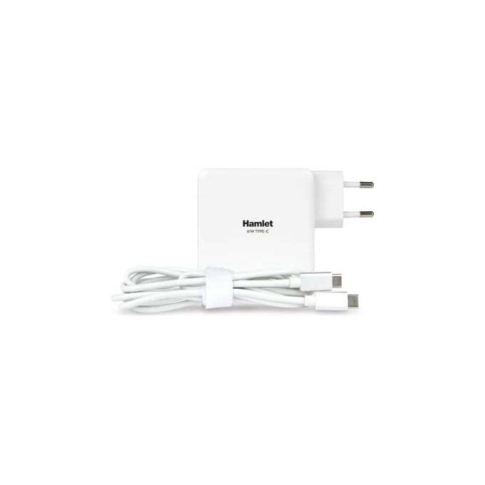 Hamlet XPWNB65TC Alimentatore Notebook USB Type-C Power Delivery 61W Autosensing cavo 1.8 m colore Bianco