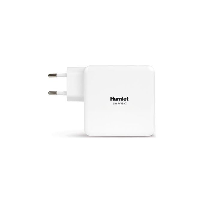 Hamlet XPWNB65TC Alimentatore Notebook USB Type-C Power Delivery 61W Autosensing cavo 1.8 m colore Bianco