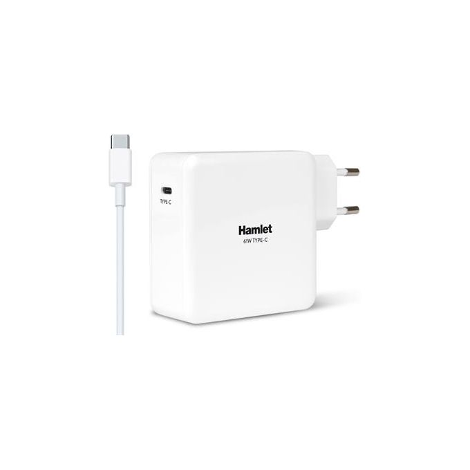 Hamlet XPWNB65TC Alimentatore Notebook USB Type-C Power Delivery 61W Autosensing cavo 1.8 m colore Bianco