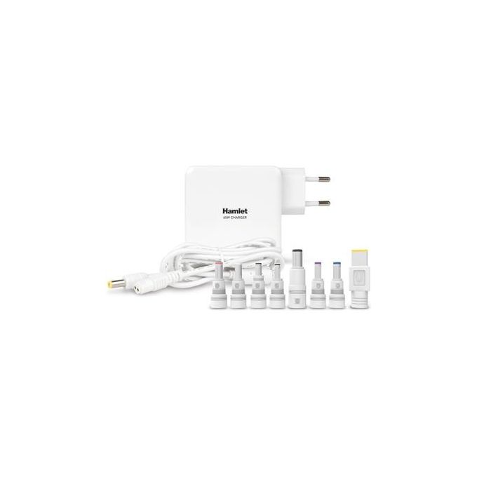 Hamlet XPWNB65U - Alimentatore universale per Notebook 65 Watts + 8 connettori e porta USB. Compatibile ACER - Samsung - ASUS - HP - DELL - LENOVO