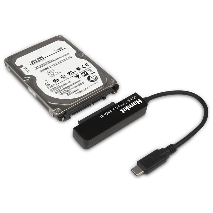 Hamlet XADTC-SATA Box HDD 2.5'' Adattatore USB 3.1 Gen 2 Type-C a SATA III 10 Gbps Plug and Play colore Nero