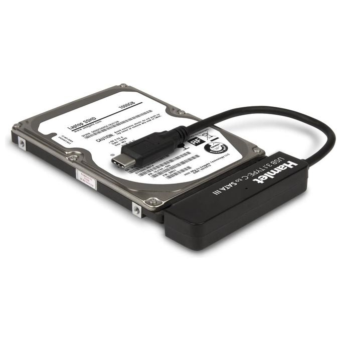Hamlet XADTC-SATA Box HDD 2.5'' Adattatore USB 3.1 Gen 2 Type-C a SATA III 10 Gbps Plug and Play colore Nero