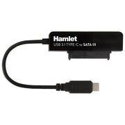 Hamlet XADTC-SATA Box HDD 2.5'' Adattatore USB 3.1 Gen 2 Type-C a SATA III 10 Gbps Plug and Play colore Nero