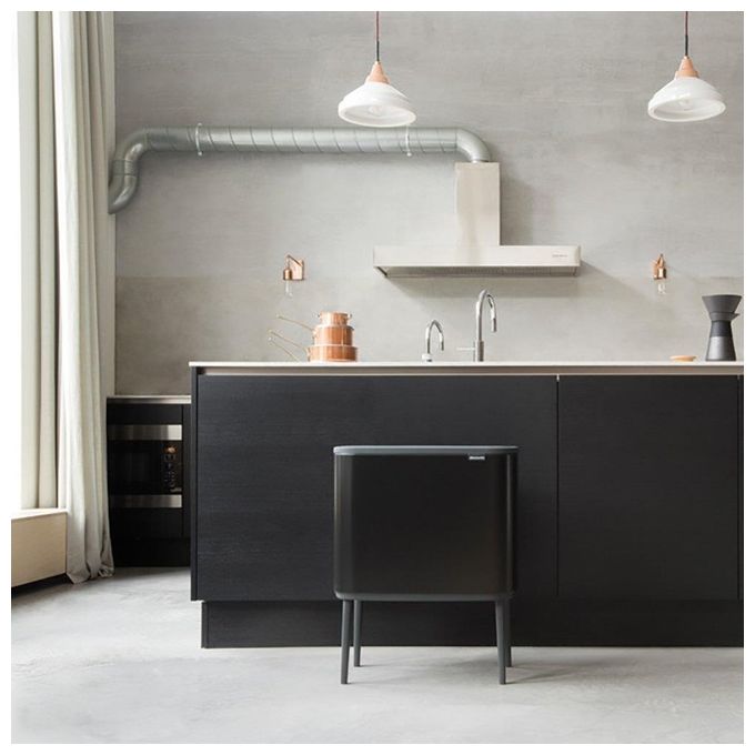 Brabantia Bo Touch Bin Pattumiera Metallo Nero Opaco 11 e 23 Litri