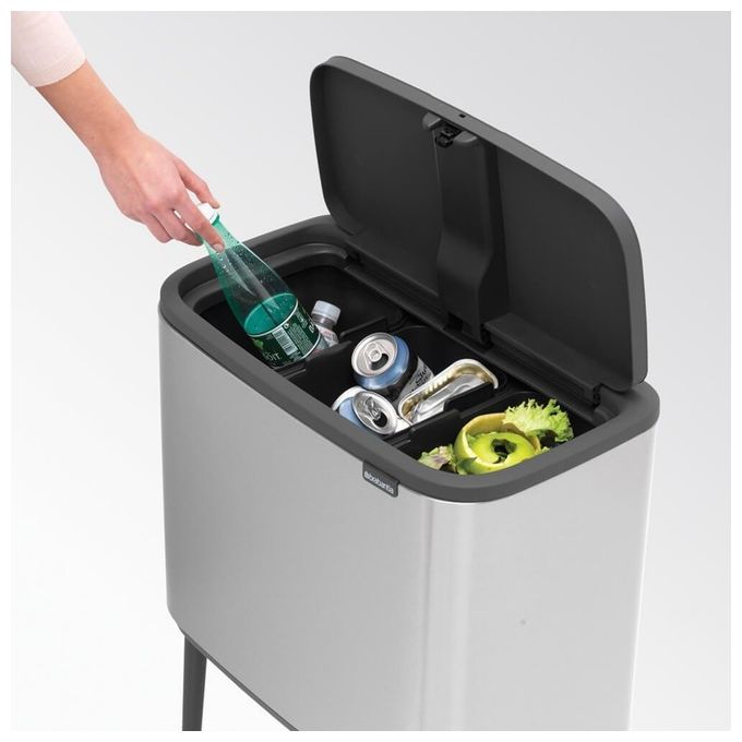 Brabantia Bo Touch Bin Pattumiera Metallo Inox Satinato FPP 3x11 Litri