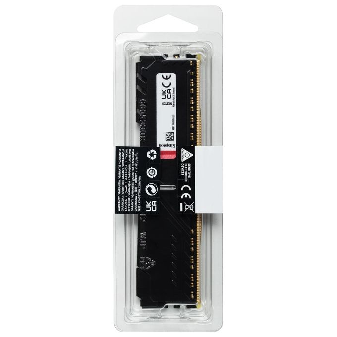 Kingston KF432C16BB1-16 FURY Beast Memoria RAM 16GB DDR4 3200MHz CL16 DIMM 1Gx8 colore Nero