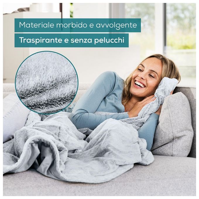 Beurer HD 75 Nordic Grey Green Planet Termocoperta 180x130 cm 6 Livelli di Temperatura Spegnimento Automatico Lavabile colore Grigio