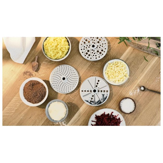 Bosch MUZS68VL Set di attacchi per miscelare e lavorare prodotti alimentari con 5 dischi in acciaio inox colore Nero Trasparente