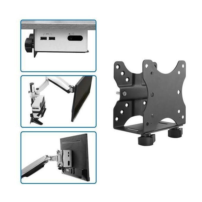 StarTech ACCSMNT Supporto VESA Thin Client Montaggio Sotto Scrivania VESA 75x75 100x100 mm fino a 5 Kg colore Nero
