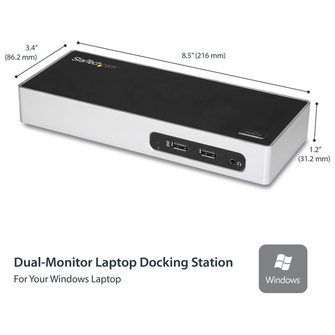 Startech Docking Station per Doppio Monitor Usb 3.0 Hdmi e Dvi-Vga