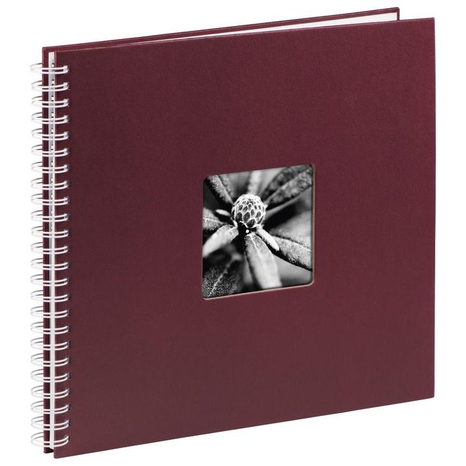 Hama Fine Art Album Fotografico e Portalistino a Spirale  Bordeaux 36x32cm 50 Pagine Bianche