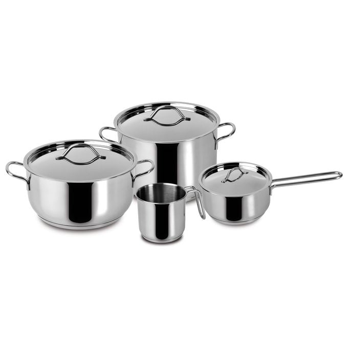 Lagostina 010715600107 Every Batteria di Pentole in Acciaio Inox 7 Pezzi con Fondo Lagoseal Plus Adatto a Tutti i Piani Cottura incluso Induzione colore Acciaio inox