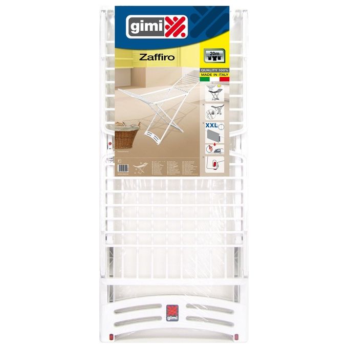 Vileda Zaffiro Stendibiancheria in Resina 20 Metri con Ruote e Snodo Bloccabile L181xP55xH88 cm
