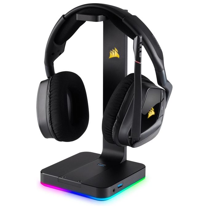 Corsair ST100 RGB Porta Cuffie Premium con Scheda Audio 7.1 Surround Integrata Nero