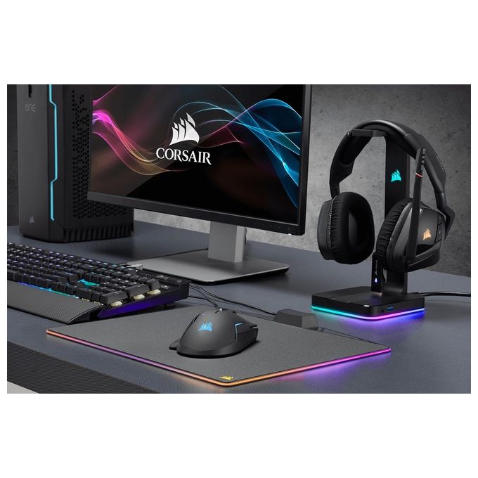 Corsair ST100 RGB Porta Cuffie Premium con Scheda Audio 7.1 Surround Integrata Nero