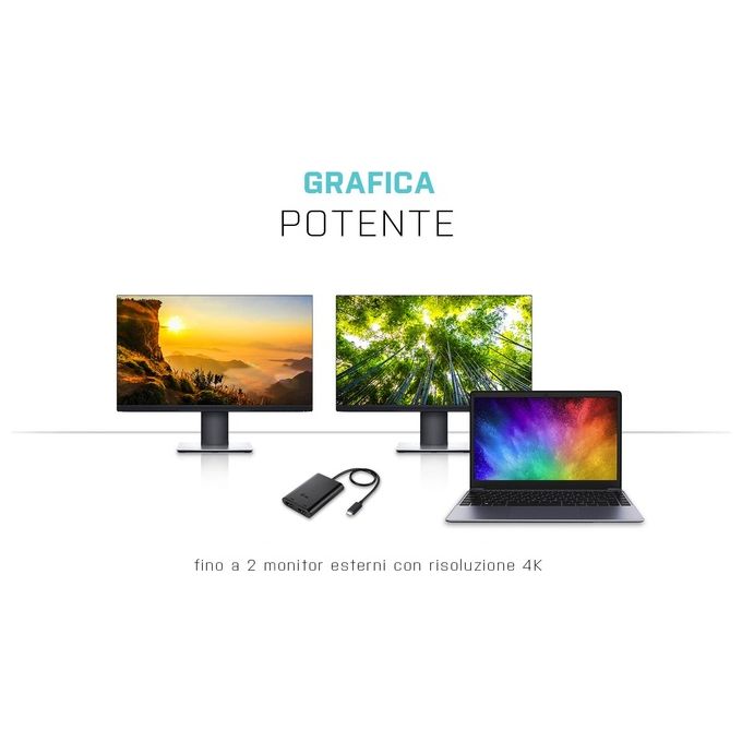 I-tec 3G60119 Adattatore USB-C Dual HDMI 2x 4K-30Hz compatibile con USB4 e Thunderbolt 3-4 colore Nero