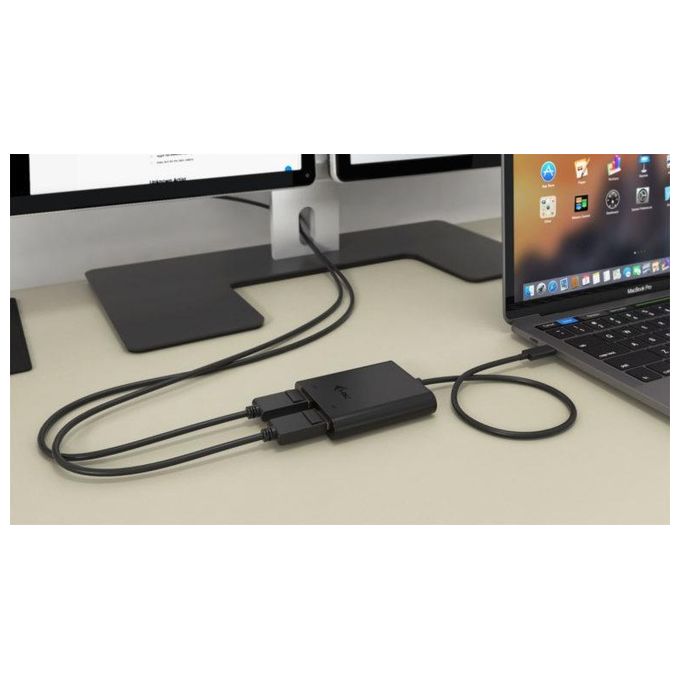 I-tec 3G60117 Adattatore Video USB-C Dual DisplayPort 4K 2 Monitor 4K 30Hz USB 3.2 Gen 1 colore Nero