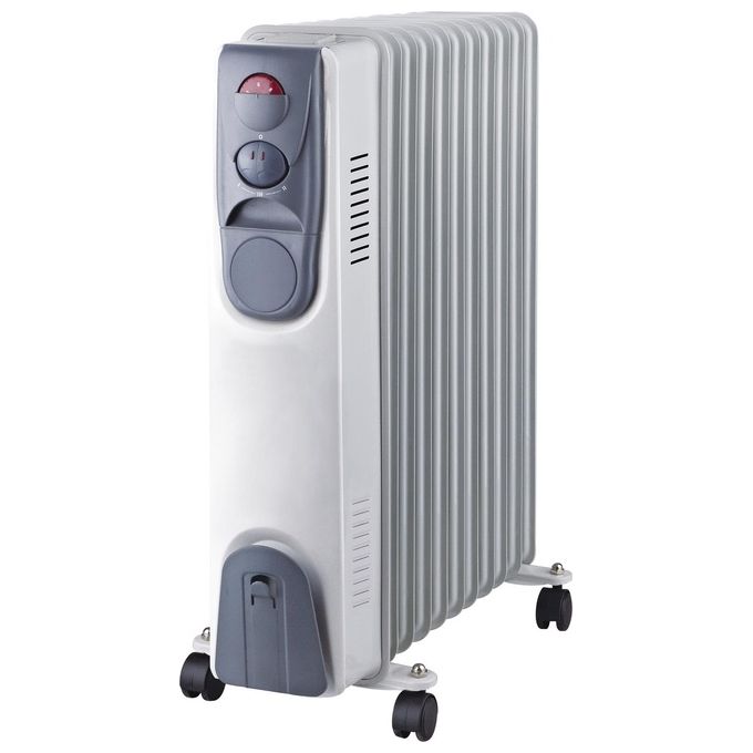 Niklas 035134 Radiatore ad Olio 11 Elementi 2500W Termostato Regolabile 3 Livelli di Potenza colore Bianco