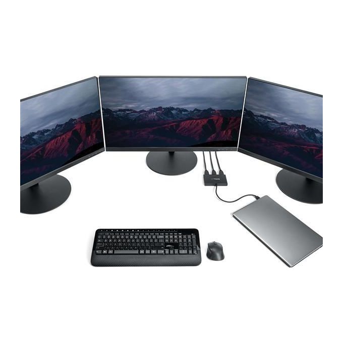 StarTech MSTCDP123HD Adattatore USB-C a HDMI Multi-Monitor Hub MST 3 Porte 4K 30Hz 1080p Cavo 0,3 m Solo Windows colore Nero