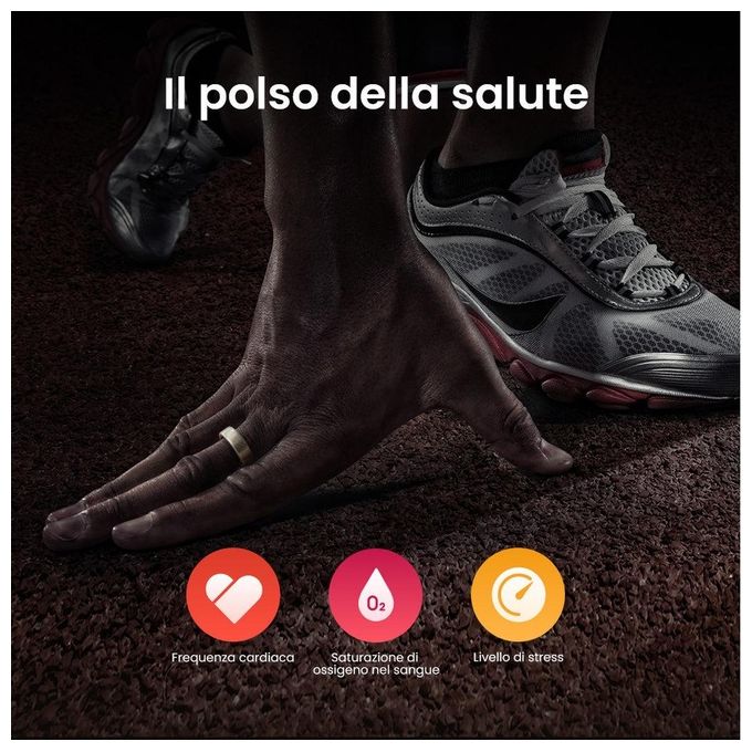 Amazfit W2321TY1N Helio Ring Anello Smart Taglia 10 Bluetooth 10 ATM autonomia 4 giorni colore Titanio